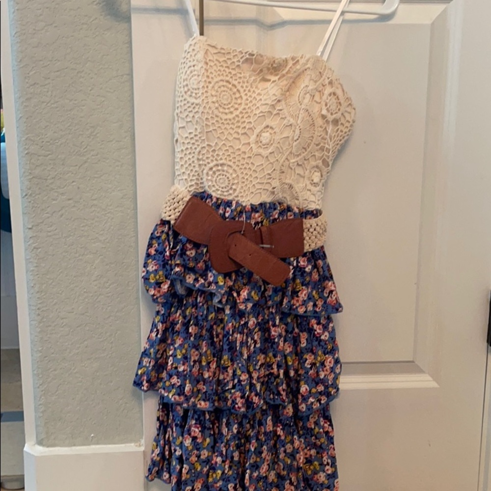 Strappy or strapless floral dress